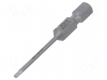 Screwdriver bit | hex key | HEX 1.5mm | 1/4" | Overall len: 50mm