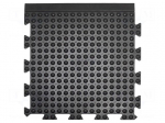 Anti fatigue mat | Width: 0.5m | L: 0.5m | rubber | black | Thk: 13.5mm