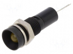 Indicator: LED | recessed | yellow | 12VDC | &Oslash;8mm | for PCB | brass