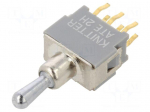Switch: toggle | Pos: 3 | DPDT | (ON)-OFF-ON | 0.05A | 0.05A | ATE | 50m&Omega;