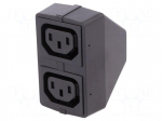 Connector: AC supply | splitter | male,female x2 | 10A | 250VAC