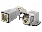 Connector: HDC | male + female | HA | PIN: 5 | 16A | 400V | 4+PE | size 1