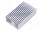 Heatsink: extruded | grilled | natural | L: 75mm | W: 45mm | H: 22mm | raw