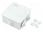 Enclosure: junction box | X: 80mm | Y: 80mm | Z: 40mm | wall mount | IP44