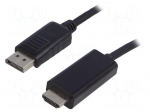 Cable | DisplayPort plug,HDMI plug | 3D,4K,UHD 2160p | 1m | black