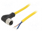 Cable: for sensors/automation | M12 | PIN: 4 | angled | 5m | plug | 250VDC