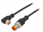 Cable: for sensors/automation | M12,M8 | PIN: 3 | 1m | plug | 30VDC | 4A