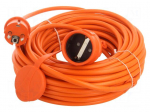 Extension lead | 3x1.5mm2 | 20m | PVC | orange | Sockets no: 1 | 16A