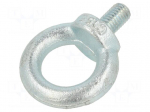 Lifting eye bolt | M12x20 | Head: eye | steel | zinc | DIN 580 | &Oslash;: 30mm