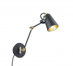 Trio Edward sienas lampa E14 matt black/gold  208870132 4017807388473