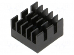 Heatsink: extruded | grilled | BGA | black | L: 15mm | W: 15mm | H: 9.5mm