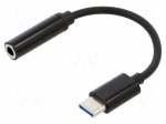 Cable | USB 3.1 | Jack 3.5mm socket,USB C plug | 0.12m | black