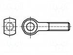 Lifting eye bolt | M16x80 | 2 | Head: eye | steel | zinc | DIN 444B | 16mm