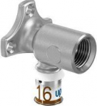 Wall plate elbow female 16x1/2" brass, Uponor