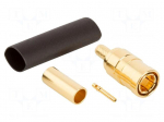 Connector: Mini SMB | plug | female | straight | 75&Omega; | for cable | brass