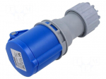 Connector: AC supply | plug | female | 16A | 230V | IEC 60309 | IP44 | blue