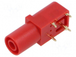 Laboratory connector: 4mm banana | socket | 24A | 33.6mm | red