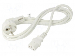 Cable | 3x1mm2 | CEE 7/7 (E/F) plug angled,IEC C13 female | PVC | 2m