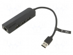 Hub USB | USB 2.0 | LED status indicator | black | Number of ports: 5