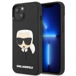 Back panel cover Karl Lagerfeld  Karl Lagerfeld KLHCP14MKH3DBK iPhone 14 Plus 6.7 "black / black hardcase 3D Rubber Karl's Head