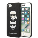 Back panel cover Karl Lagerfeld  Karl Lagerfeld KLHCI8SAKICKCBK iPhone 7/8 / SE 2020 / SE 2022 black/black hardcase Saffiano Karl&Choupette Head