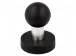 Magnet: permanent | hard ferrite | &Oslash;: 31mm | H: 6mm | with knob | &Oslash;: 16mm