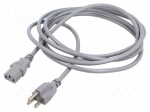 Cable | 3x0.75mm2 | IEC C13 female,NEMA 5-15 (B) plug | PVC | 3m