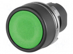 Switch: push-button | 22mm | Stabl.pos: 2 | green | none | IP65 | flat