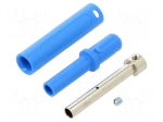 Laboratory connector: 4mm banana | socket | 1kV | 32A | L: 65mm | blue
