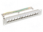 Patch panel | white | Number of ports: 12 | 10" | rack 10" | RACK