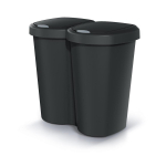 T&ouml;&ouml;riistad ja m&otilde;&otilde;teseadmed // Uued tooted t&ouml;&ouml;riistade, tarvikute kategoorias // Kosz na śmieci Compacta B Duo, Czarny recykling, pojemność 40L, Jedna komora, Dwie pokrywki, Wersja przyścienna, NDBS40-S411