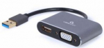 Webcam Gembird Gembird USB to HDMI + VGA Display Adapter Space Grey