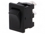 ROCKER | SPST | Pos: 2 | OFF-ON | 10A/250VAC | 10A/28VDC | black | none