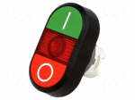 Switch: double | Stabl.pos: 1 | 22mm | green/red | Illumin: MLB-1 | IP66