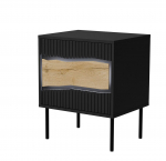 Cama INSERTO bedside cabinet, 2 pcs, 50x40x61.5 cm, black + LED
