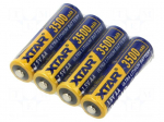 Battery: lithium | 14500,AA | 1.5V | 3500mAh | 4pcs.