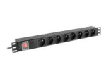 LANBERG PDU 19inch 1U 16A 8x FR 2m