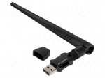 PC extension card: WiFi network | USB A plug | USB 2.0 | black