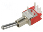 Switch: toggle | Pos: 2 | SPDT | ON-ON | 1A/250VAC | 3A/28VDC | 200 | THT