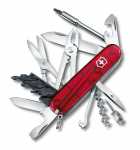Victorinox V-1.77 25.T Pocket Knife Cyber Tool M, red transparent