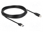 Cable | USB 2.0 | USB A plug double sided,USB B plug | 5m | black