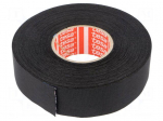 Fabric tape | PET wool | W: 25mm | L: 25m | black
