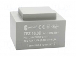 Transformer: encapsulated | 16VA | 230VAC | 12V | 1333.3mA | IP00 | 420g
