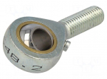 Ball joint | 12mm | Thread: M12 | Mat: brass,steel | Pitch: 1,75