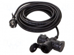 Extension lead | 3G1.5mm2 | 10m | rubber | black | Sockets no: 3 | 16A