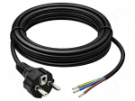 Cable | 3G0.75mm2 | CEE 7/7 (E/F) plug,cables | PVC | 3m | black | 230V