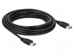 Cable | USB A plug,both sides | gold-plated | 5m | black | Cu | 5Gbps