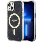 Guess GUHMP14SPCUMAK Marble MagSafe Hardcase for iPhone 14 / 15 / 13 6.1" / black