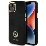 Guess GUHCP15SM4DGPK Silicone Logo Strass 4G Hardcase for iPhone 15 / 14 / 13 6.1" / black