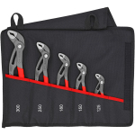 KNIPEX Cobra set, 5 pieces, pliers set (black, serrated grip surfaces, integrated clamp protection)